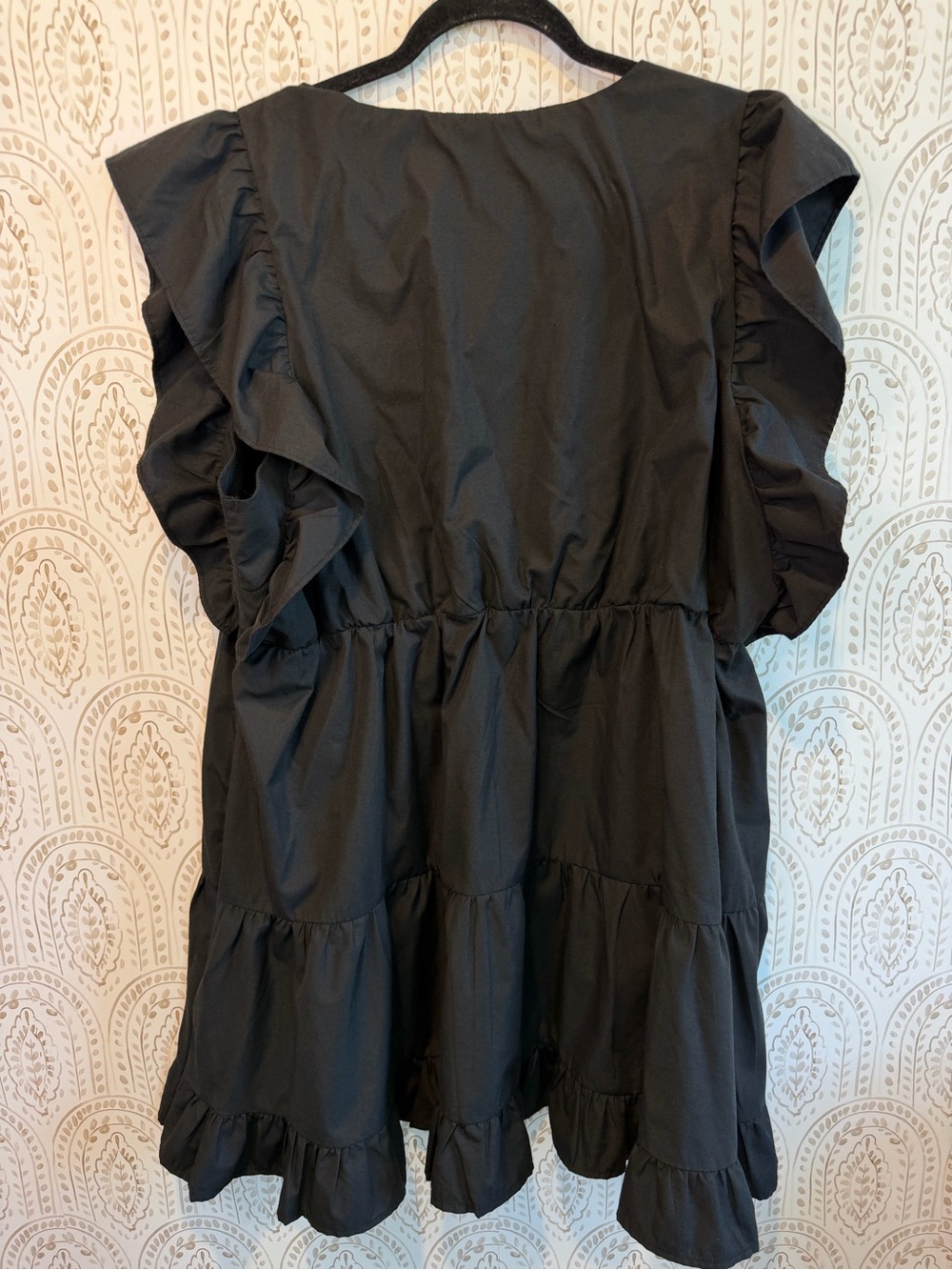 Abercrombie & Fitch Tiered Flutter Sleeve Black Dress size XXL - Picture 7 of 9